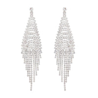Silver Cup Chain Diamante Fringe Drape Earrings - link has visual effect only