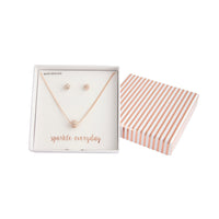 Rose Gold Fireball Earrings Necklace Set - link has visual effect only