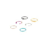 Mixed Coated Metal Ball Ring Nose Ring 6 Pack - link has visual effect only