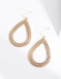 Gold Textured Teardrop Earrings - link has visual effect only