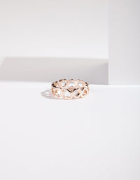 Rose Gold Heart Band Ring - link has visual effect only