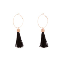Rose Gold Hoop Tassel Diamante Earrings - link has visual effect only