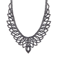 Gunmetal Blue Cup Chain Necklace Earrings Set - link has visual effect only