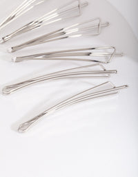 Rhodium Triangle Hair Slide 6 Pack - link has visual effect only
