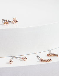 Rose Gold Mini Multi Stud Earring Pack - link has visual effect only
