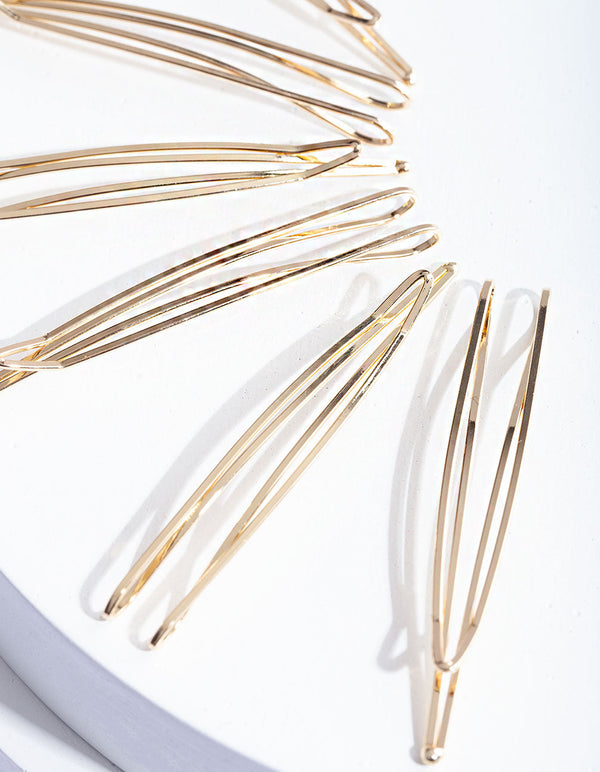 Gold Zig Zag Hair Clip 6 Pack