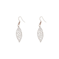 Silver Single Leaf Filigree Drop Earrings - link has visual effect only