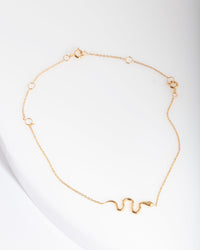 Vergulde sterling zilveren slangenarmband enkelband - link has visual effect only