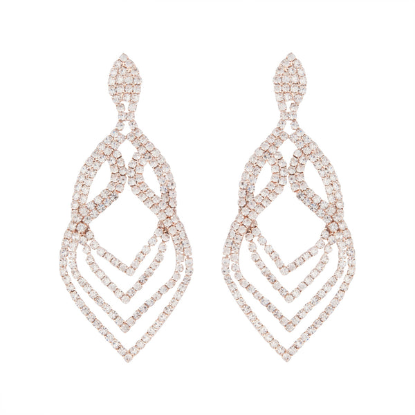 Rose Gold Layers Tiered Drop Earrings