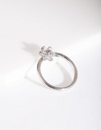 Silver Flower Clicker Earring - link has visual effect only
