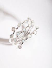Silver Reflective Stone Ring Trio - link has visual effect only