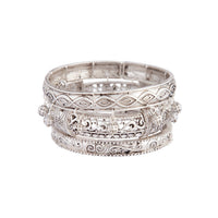 Antique Silver 3 Pack Stretch Bangle - link has visual effect only