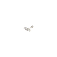 Silver Surgical Steel 3-Stone Barbell Earrings - link has visual effect only