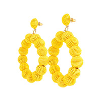 Yellow Cord Wrap Hoop Earrings - link has visual effect only