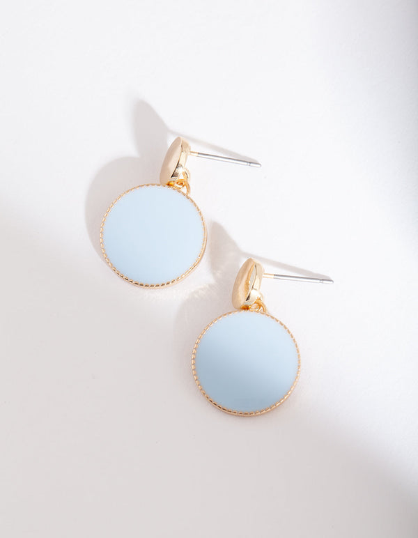 Blue Drop Circle Earrings