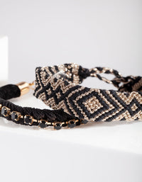 Black Friendship Bracelet 10 Pack - link has visual effect only