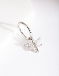 Silver Dragonfly Charm Clicker Earring - link has visual effect only