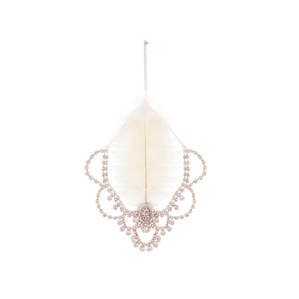 Rose Gold Feather Jewel Headchain