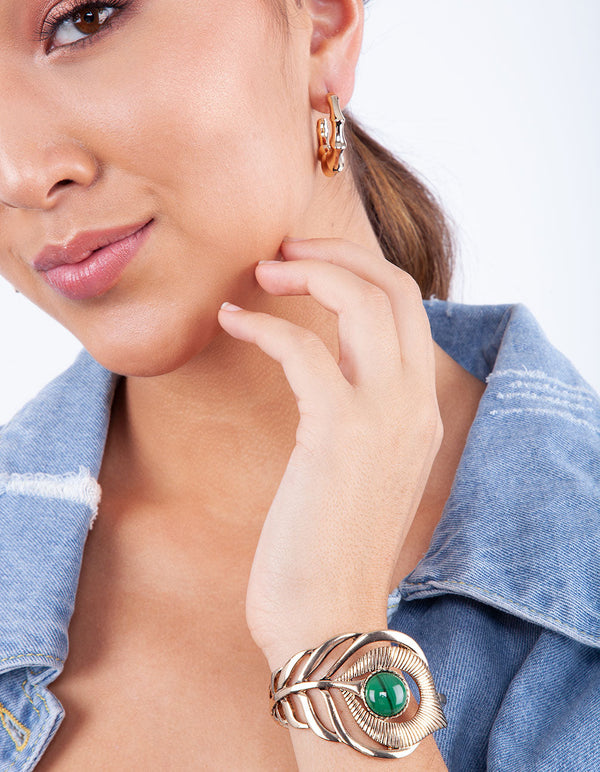 Gold Diamante Toggle Bracelet