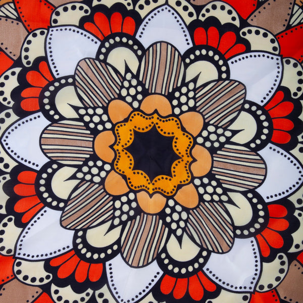 Groovy Orange Multi Pattern Bandana Hair Scarf