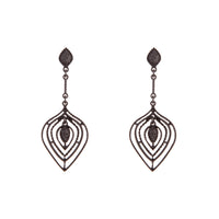 Black Textured Drop Earrings - link has visual effect only