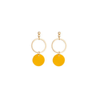 Gold Yellow Circle Disc Earrings - link has visual effect only