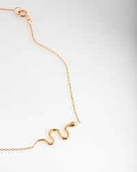 Vergulde sterling zilveren slangenarmband enkelband - link has visual effect only
