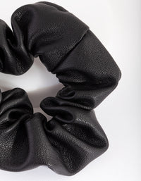 Black Faux Leather Scrunchie - link has visual effect only