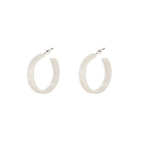 White Acrylic Swirl 3/4 Hoop Earrings - link has visual effect only