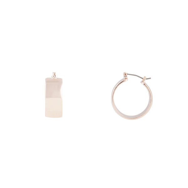Rose Gold Mini Wide Hoop Earrings