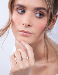 Sterling Silver Diamante Celestial Ring - link has visual effect only