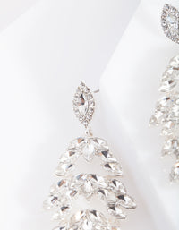 Silver Navette Stone Drop Earrings - link has visual effect only