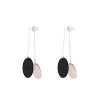Rose Gold Coated Disc Matte Black Earrings - link has visual effect only