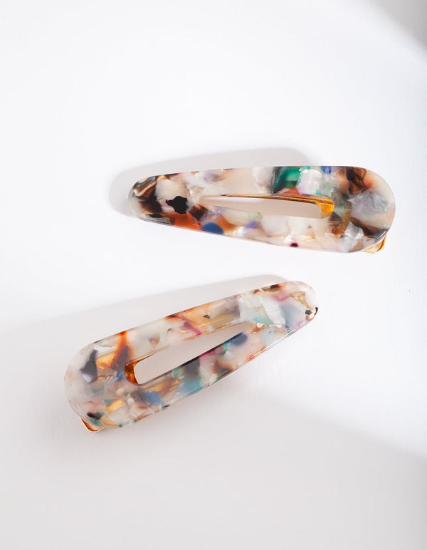 Pastel Multi Colour Hair Clip 2 Pack