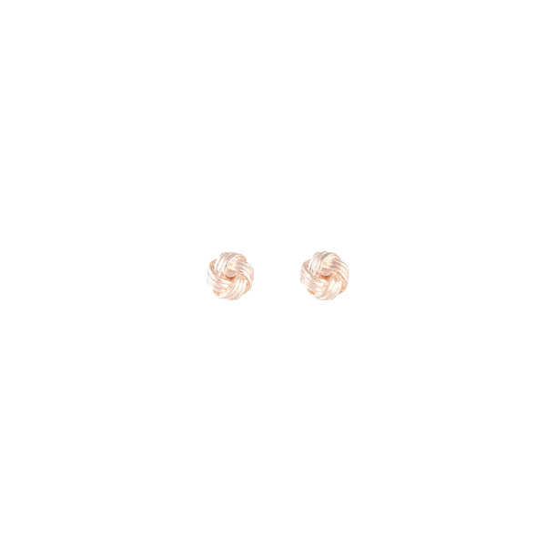 Rose Gold Texture Knot Stud Earrings