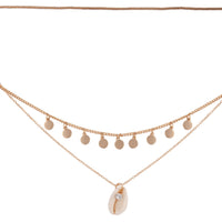 Gold Triple Layer Shell Choker Necklace - link has visual effect only