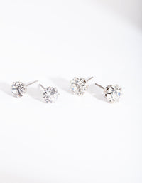 Rhodium Diamante Trio Earring Pack - link has visual effect only