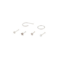 Surgical Steel Star Nose Hook Stud 6 Pack - link has visual effect only