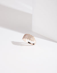 Rose Gold Cubic Zirconia Lattice Ring - link has visual effect only