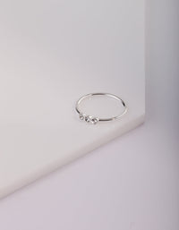 Sterling Silver Diamante Trio Ring - link has visual effect only