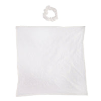 White Embroidered Scrunchie Bow - link has visual effect only
