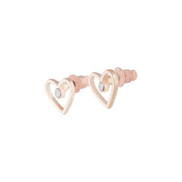 Rose Gold Diamante Cut-out Heart Earrings - link has visual effect only