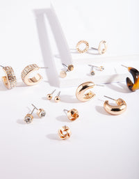 Gold Acrylic Hoop Earring 9 Pack - link has visual effect only
