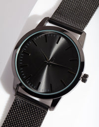 Gunmetal Sleek Mesh-Strap Watch - link has visual effect only