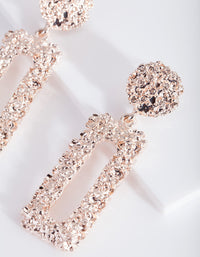 Rose Gold Textured Rectangle Earrings - link has visual effect only