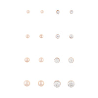 Rose Gold Graduating Ball and Diamante 8 Pack Stud Earring - link has visual effect only