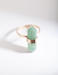 Gold Jade Semi-Precious Shard Ring - link has visual effect only