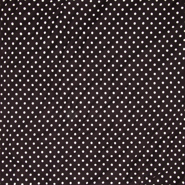 Black White Polka Dot Print Scrunchie Bow