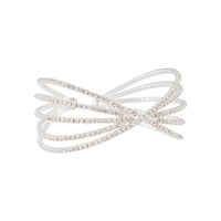 Silver Crossover Cup Chain Cuff - link has visual effect only