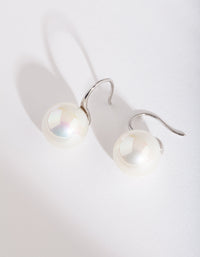 Silver Pearl Hoop Earrings - link has visual effect only